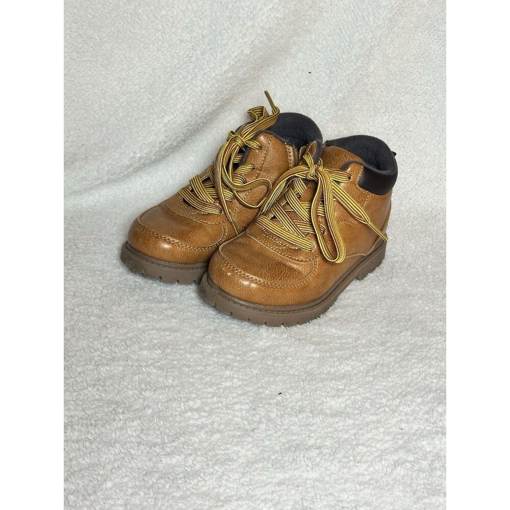 Carter’s Tan Leather Ankle Boots Boy’s Size 11M Laces And Zip Work Boots